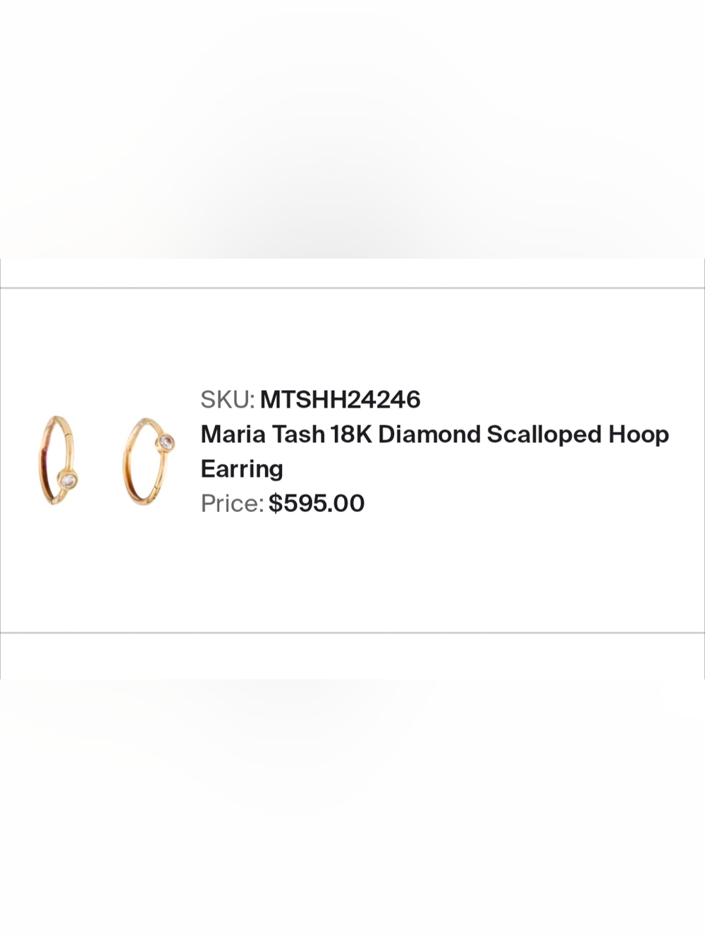 Maria Tash Scalloped Diamond Hoop Earring - Picture 6 of 6